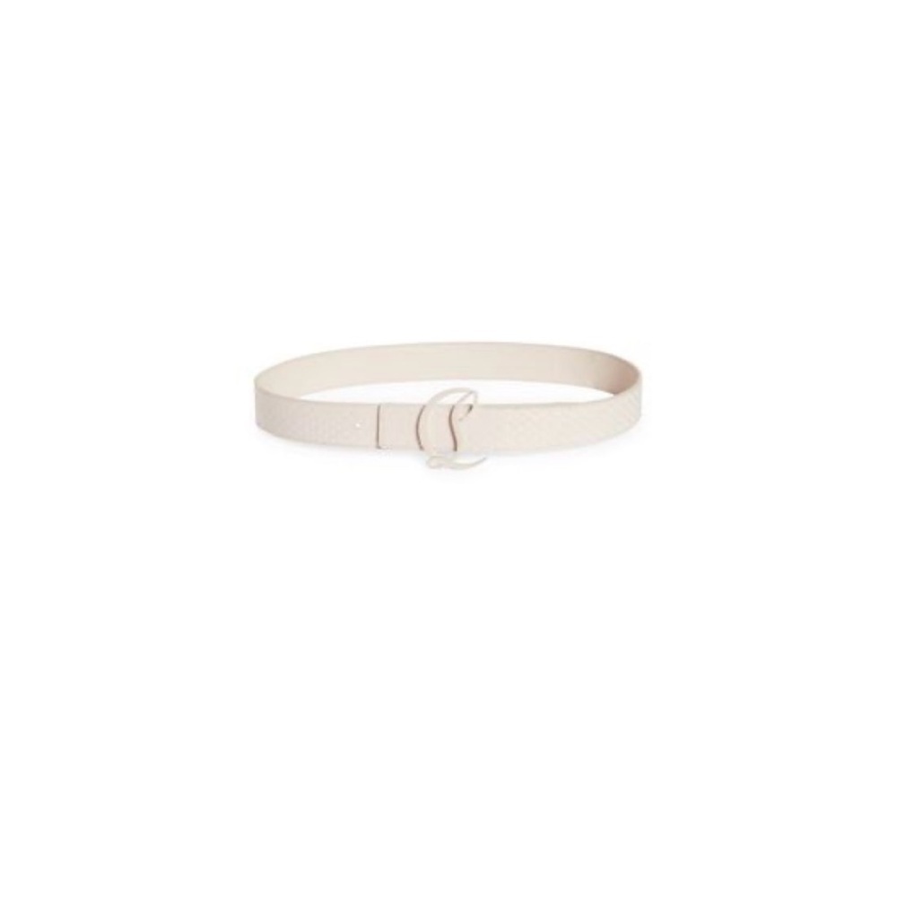 Elegant Cream Belt with Signature Logo - Picture 2 of 6